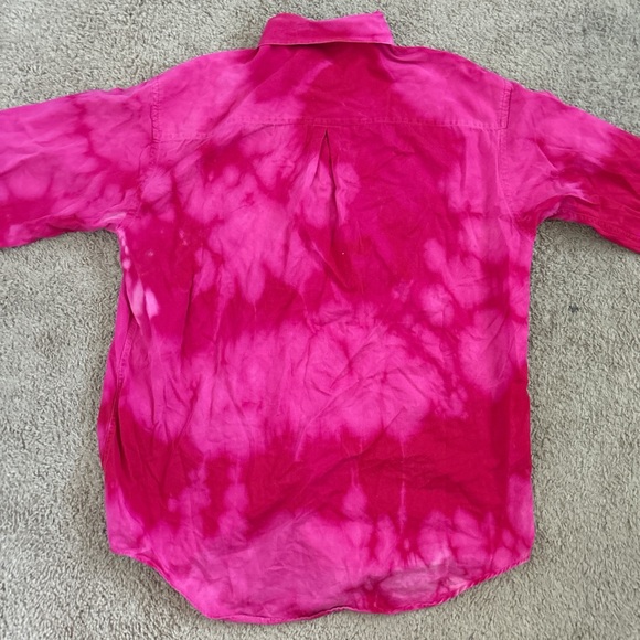 Magenta Tie Dye Button Down Shirt Size 16.5/36 - Picture 4 of 8